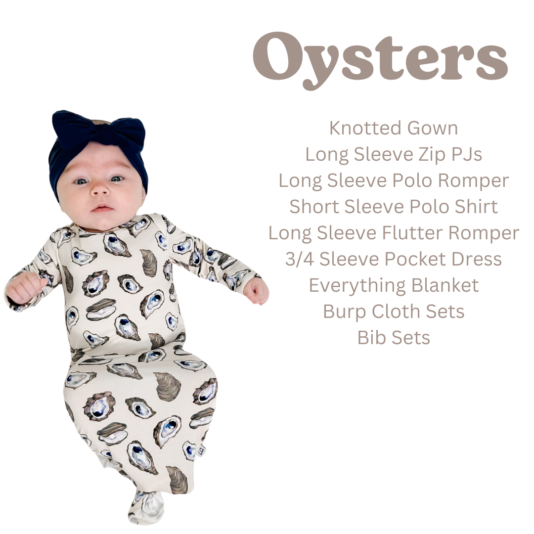 Bib Set of 2 (Oysters/Blue Checkers)