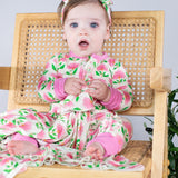 Headband Set - Pink Block Flower