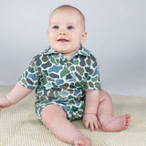 SS Polo Romper - Camo