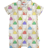 SS Polo Romper - Sno Cones