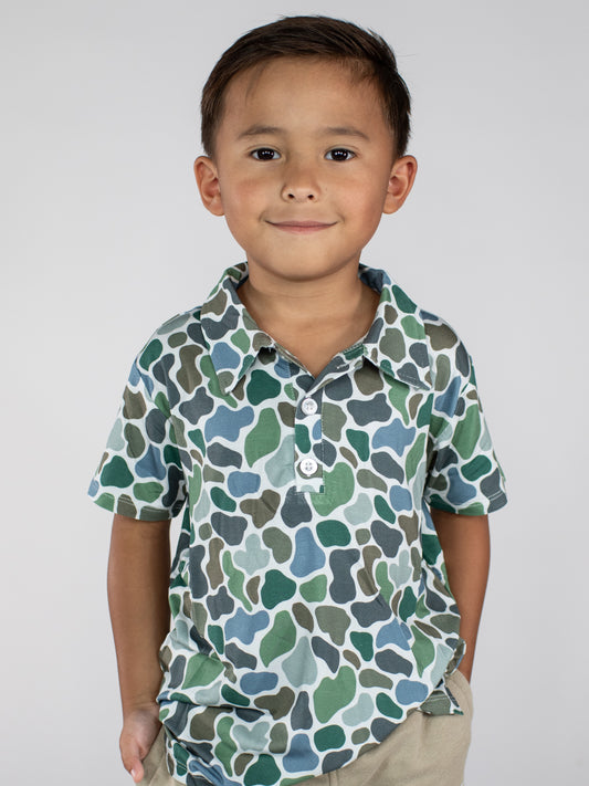 Short Sleeve Polo Shirt - Pebble Camo