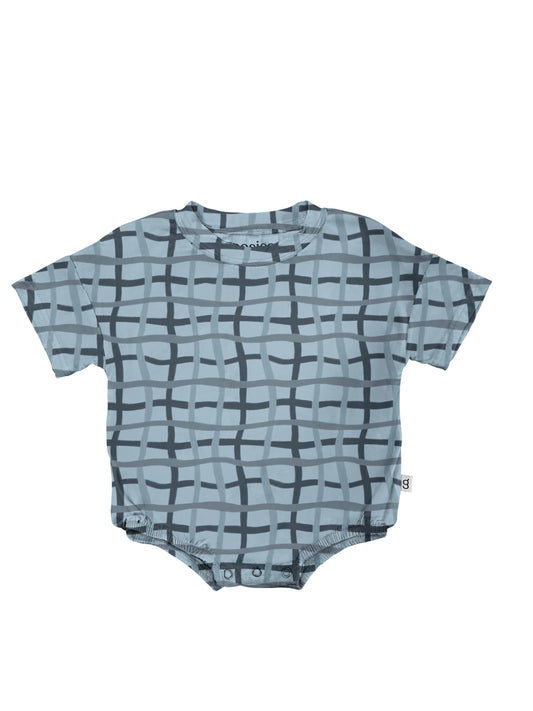 T-shirt Onesie - Blue Wavy Plaid (FINAL SALE)