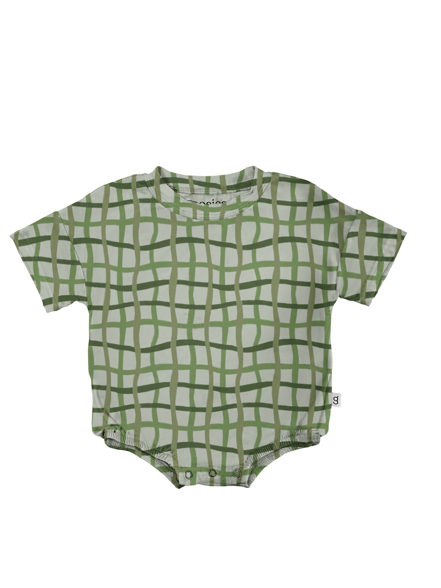 T-shirt Onesie - Green Wavy Plaid (FINAL SALE)