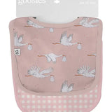 Bib Set - Stork/Pink Gingham