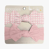 Headband Bow Set - Gingham in Cottage Pink